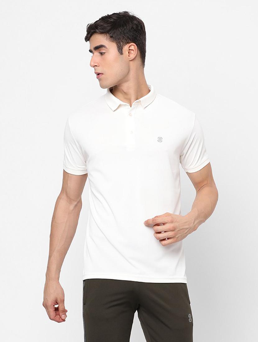 men solid white polyester polo t-shirt - 20425916 - Zoom Image - 0