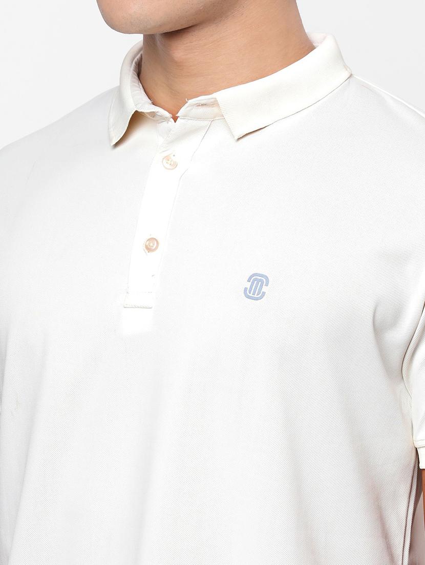 men solid white polyester polo t-shirt - 20425916 - Standard Image - 3