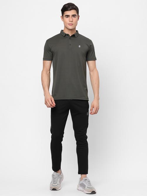 men solid grey polyester polo t-shirt - 20425918 - Standard Image - 0