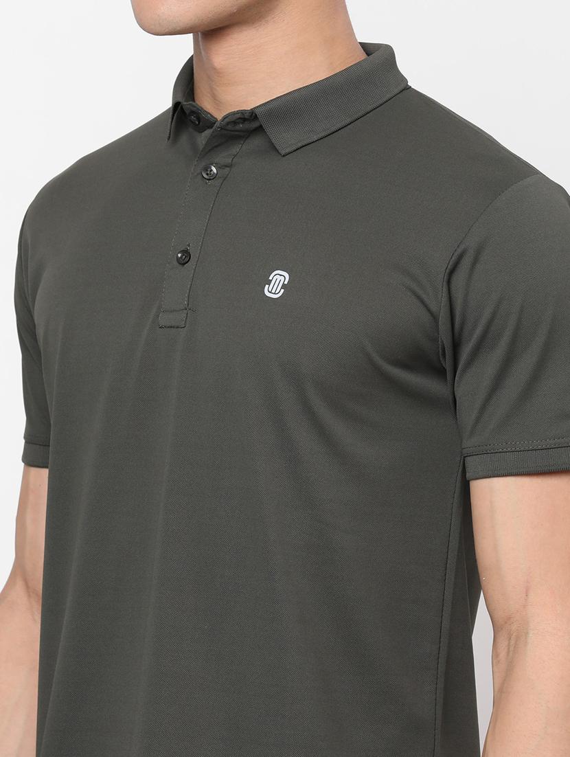 men solid grey polyester polo t-shirt - 20425918 - Standard Image - 3