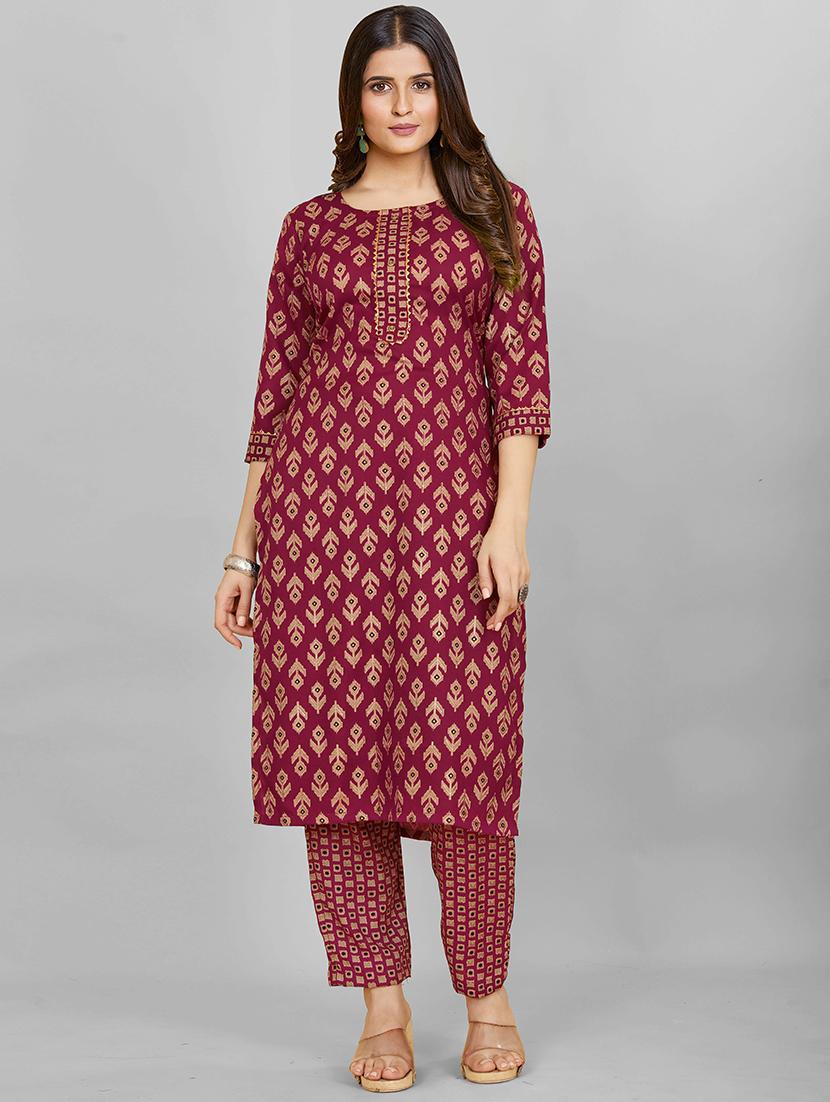 magenta kurta pant set - 20426597 - Zoom Image - 0