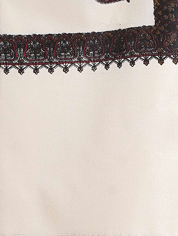 men self designed beige wool jamavar shawl - 20426887 -  Standard Image - 5