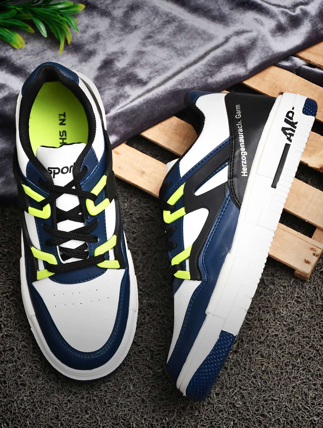 Buy online Men Color Block Multi Colored Lace Up Sneaker from