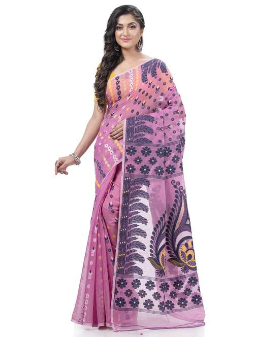 women's self design pink colored saree with blouse - 20427158 - Standard Image - 0