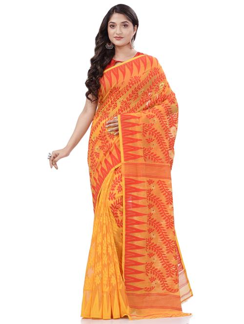 women's self design mustard colored saree with blouse - 20427209 - Standard Image - 0