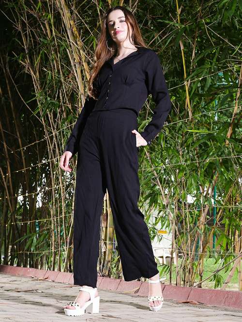 navy blue shirt and trouser co-ord - 20427318 -  Standard Image - 0