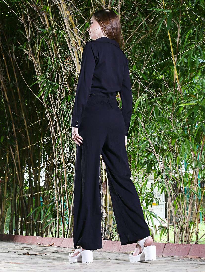 navy blue shirt and trouser co-ord - 20427318 -  Standard Image - 3