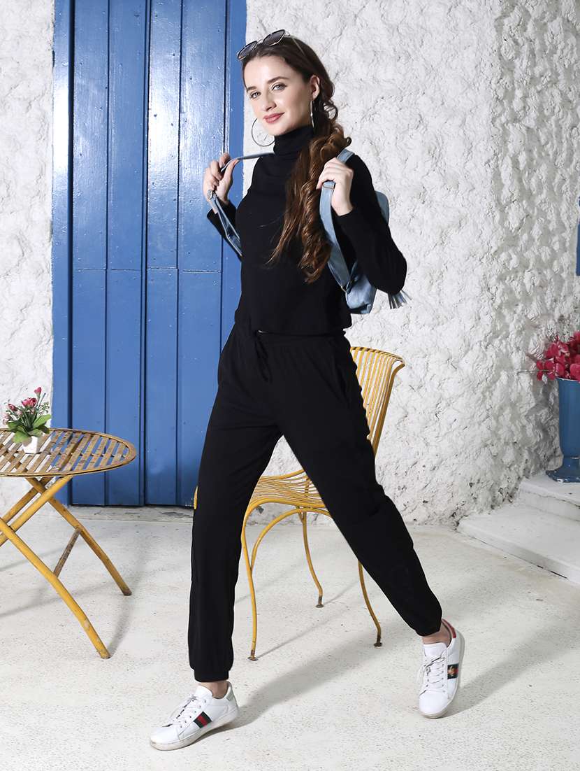 women black polyester joggers - 20427326 -  Standard Image - 3