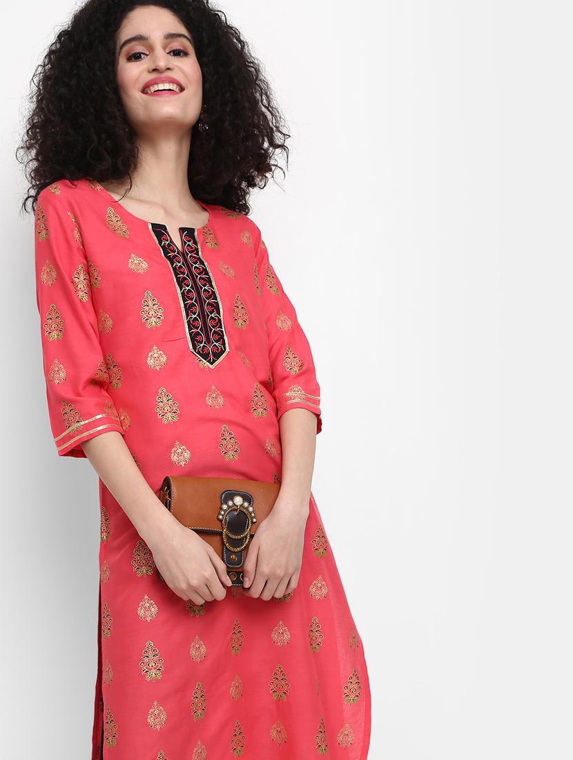 foil print kurta pant set - 20427486 - Standard Image - 3