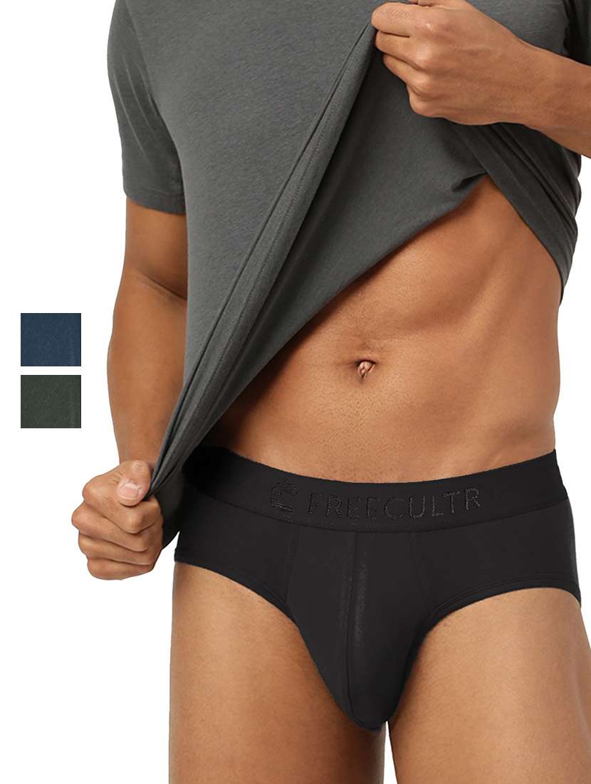 pack of 3 solid hipster briefs