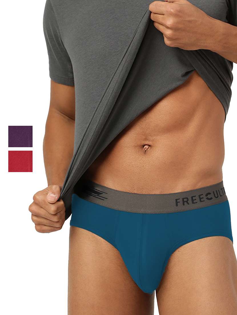pack of 3 solid hipster brief