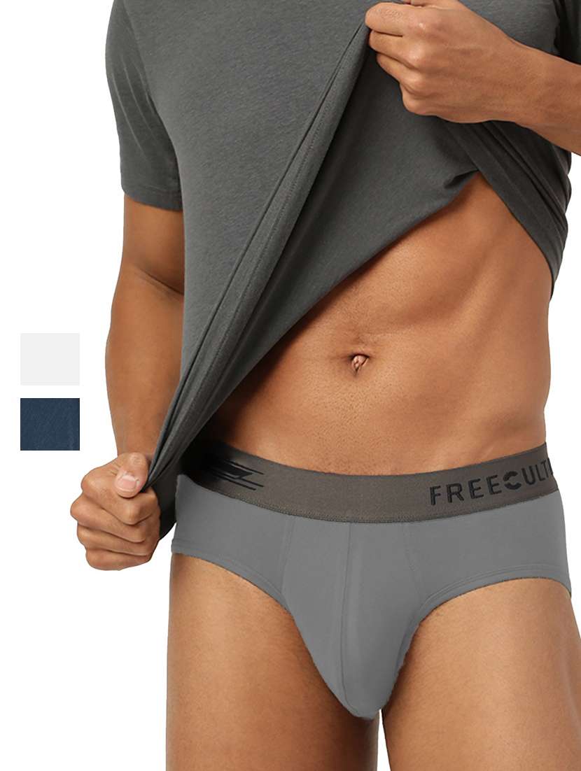 pack of 3 solid hipster brief