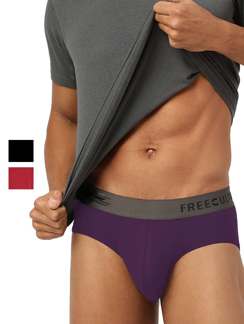 pack of 3 solid hipster brief