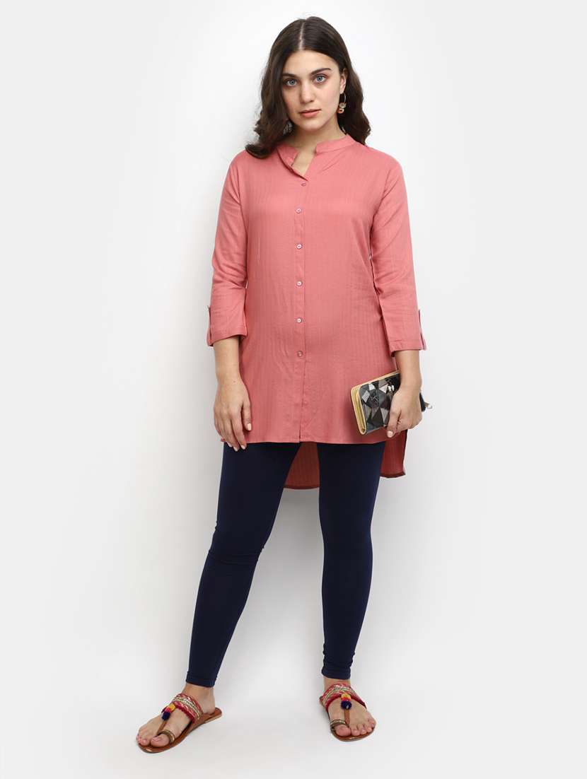 navy blue solid full length legging - 20428181 -  Standard Image - 3