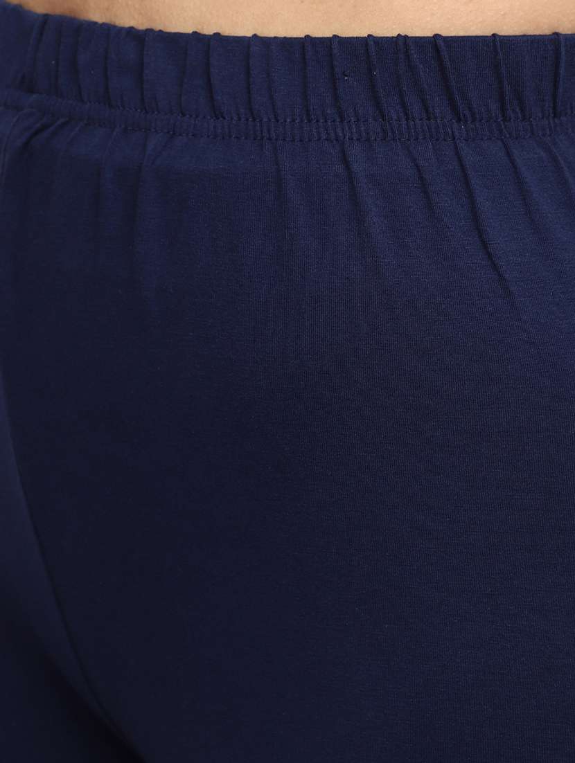 navy blue solid full length legging - 20428181 -  Standard Image - 5