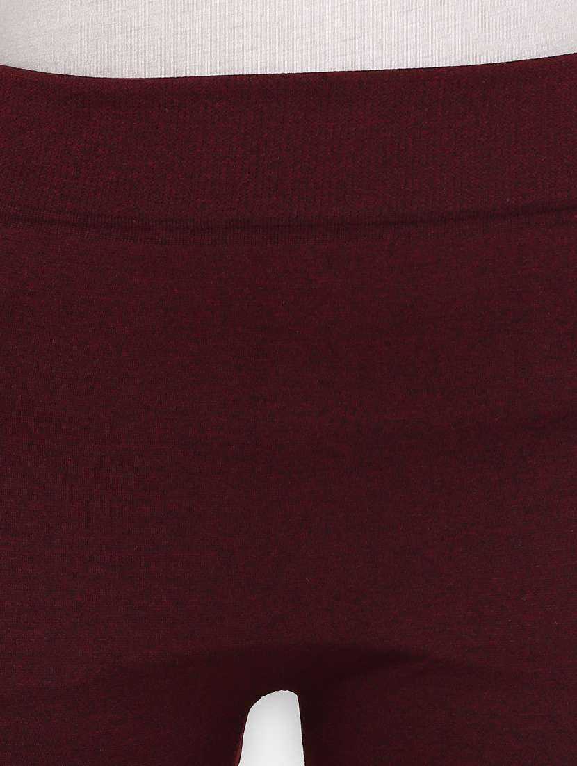 maroon solid cotton legging - 20428210 -  Standard Image - 5