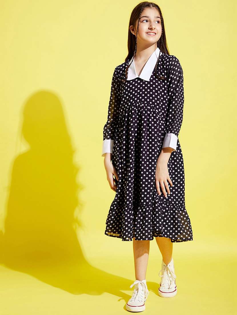 girls collared long sleeves frock - 20428250 - Zoom Image - 0