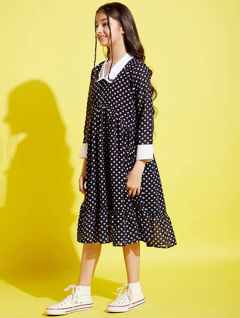 girls collared long sleeves frock - 20428250 - Standard Image - 3