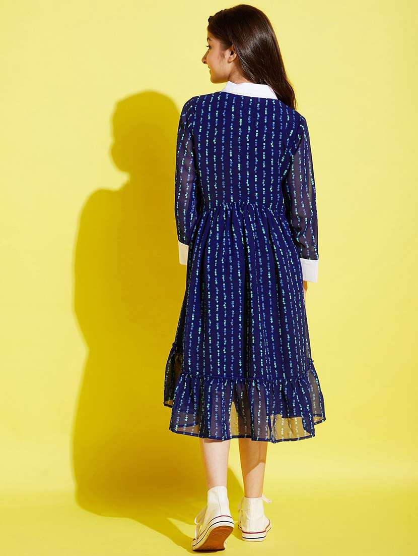 girls collared long sleeves frock - 20428251 -  Standard Image - 3