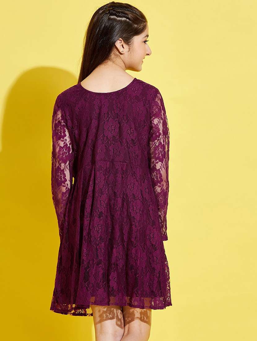 girls round neck long sleeves frock - 20428269 -  Standard Image - 3