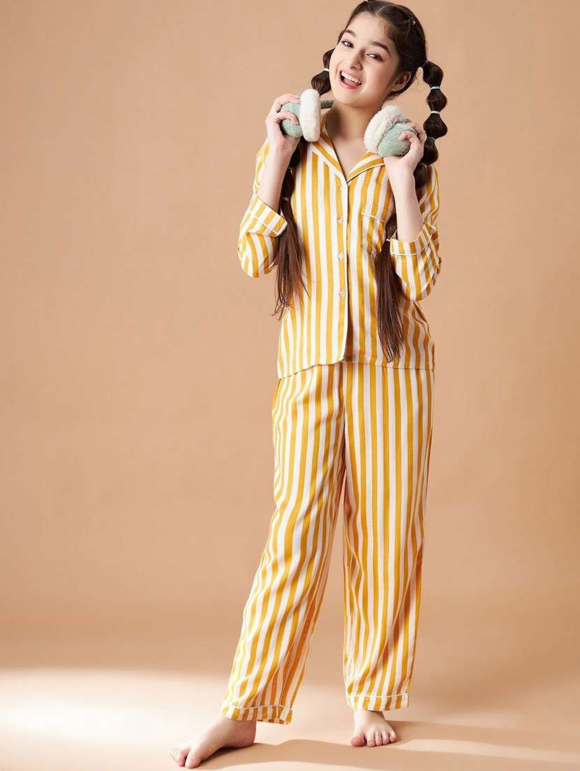 girl striped pyjama nightwear set