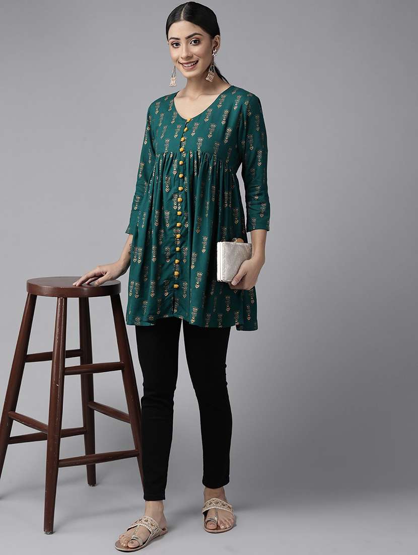 women foil printed a-line kurta - 20428595 -  Standard Image - 3