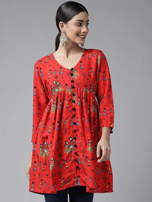 women warli printed a-line kurta - 20428597 -  Standard Image - 0