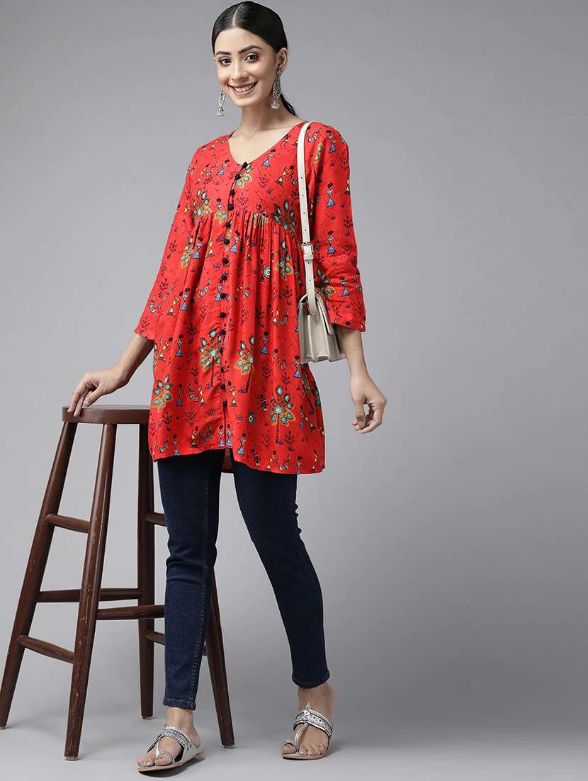 women warli printed a-line kurta - 20428597 -  Standard Image - 3