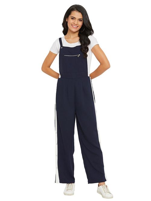 navy blue side striped dungaree  - 20428631 -  Standard Image - 0