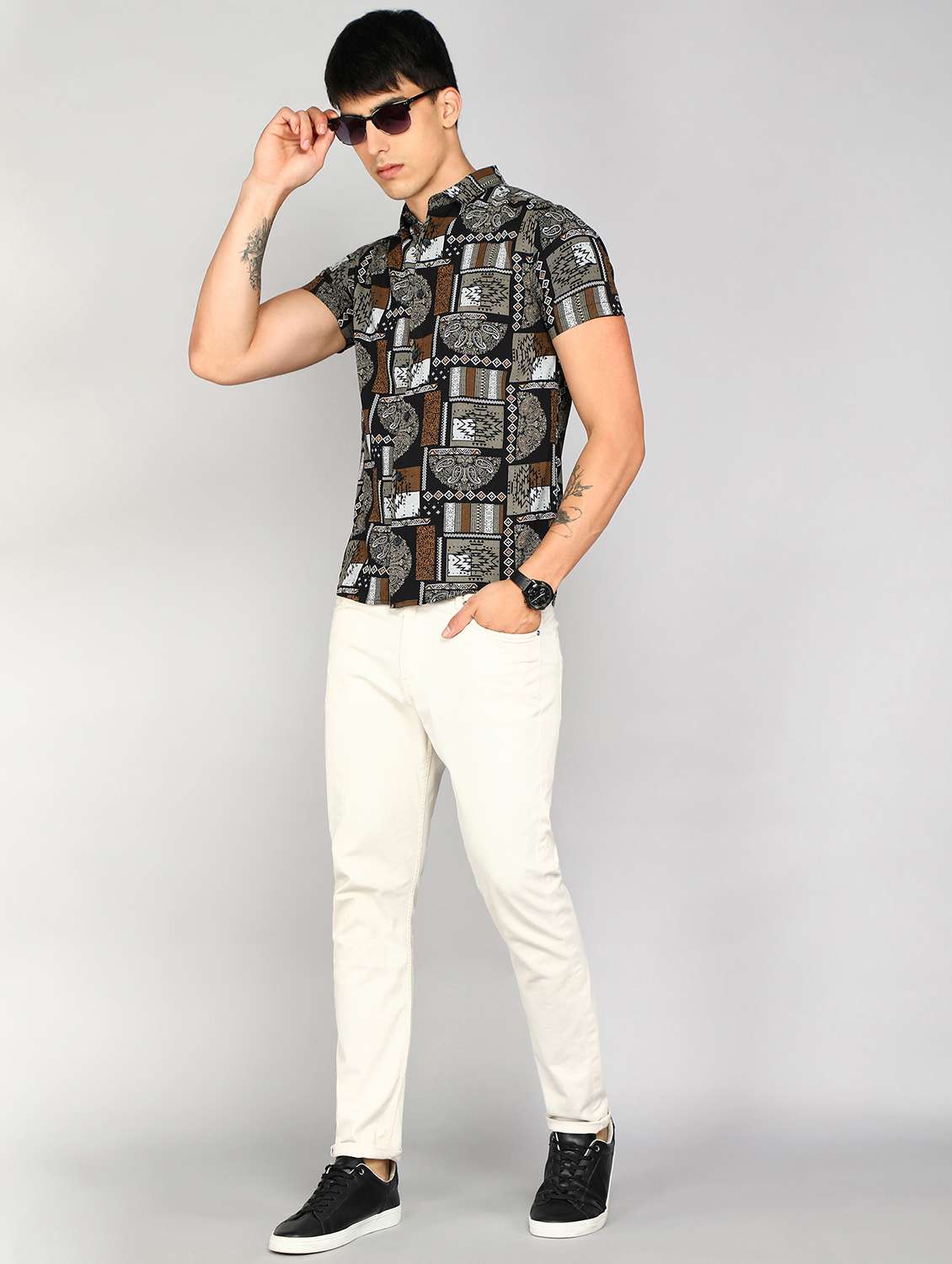 black printed casual shirt - 20428698 -  Standard Image - 3
