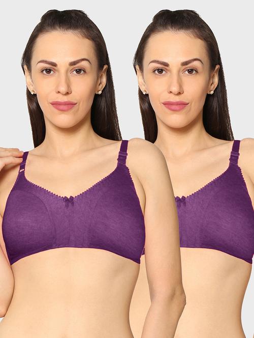 women pack of 2 solid t-shirt bra - 20429273 -  Standard Image - 0
