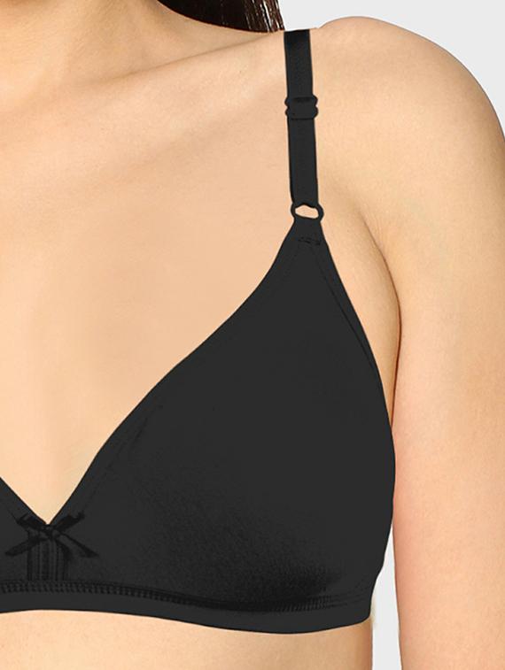 black cotton tshirt bra - 20429377 - Standard Image - 3