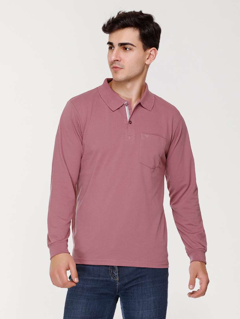 men pink cotton t-shirt