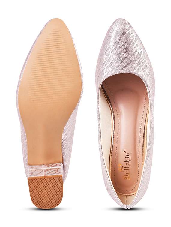 pink shimmery slip on pump - 20429740 -  Standard Image - 5