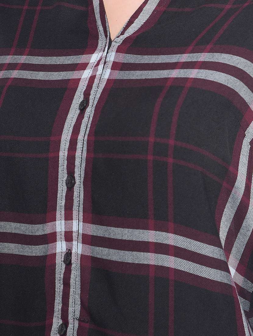 women multi color checkered print regular shirt - 20429911 -  Standard Image - 5