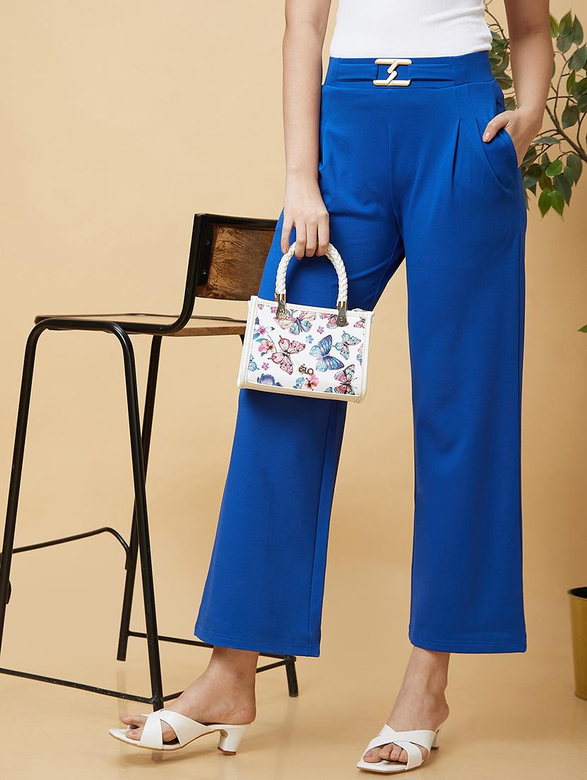 women solid wide leg trouser - 20430086 - Standard Image - 3