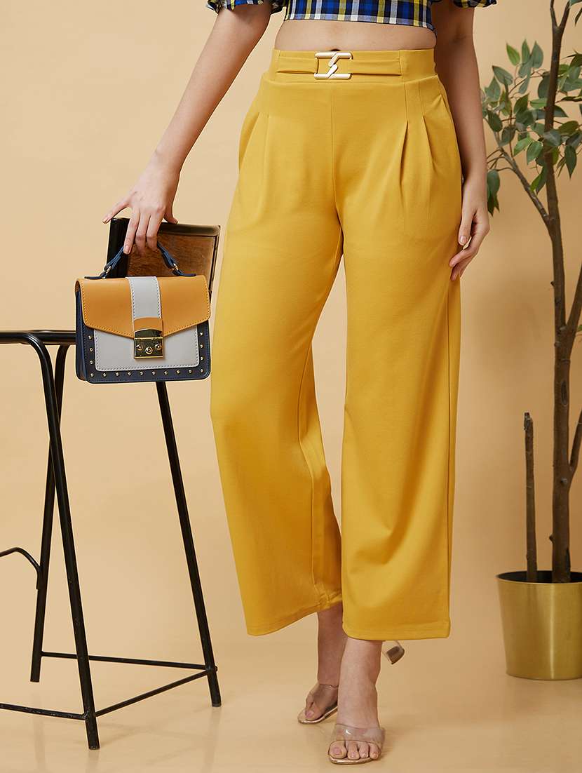 women solid wide leg trouser - 20430087 -  Standard Image - 3
