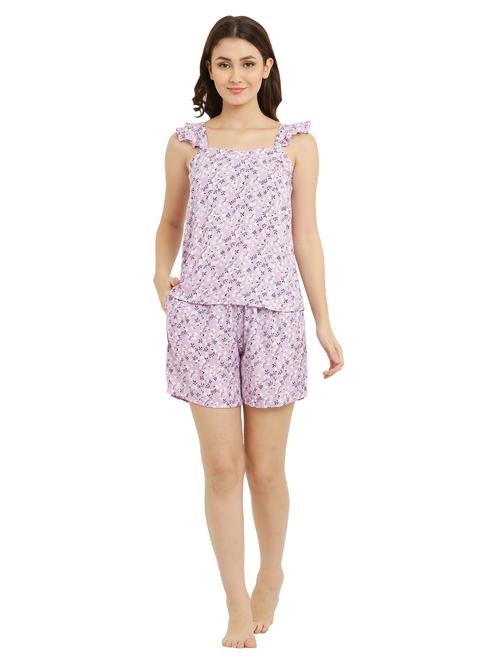 women's printed nightwear shorts set - 20430463 - Standard Image - 0