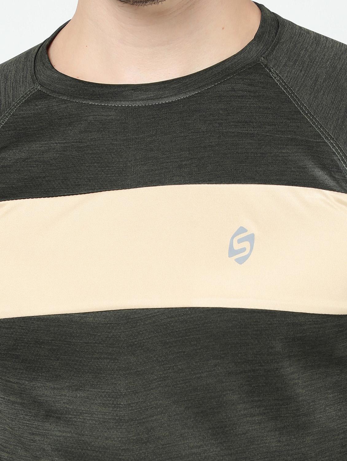 men charcoal color block polyester regular t-shirt - 20430859 - Standard Image - 3