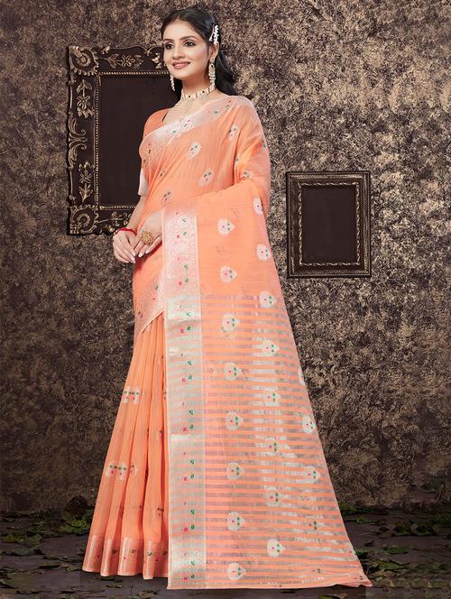 peach self design banarasi saree - 20431134 -  Standard Image - 0