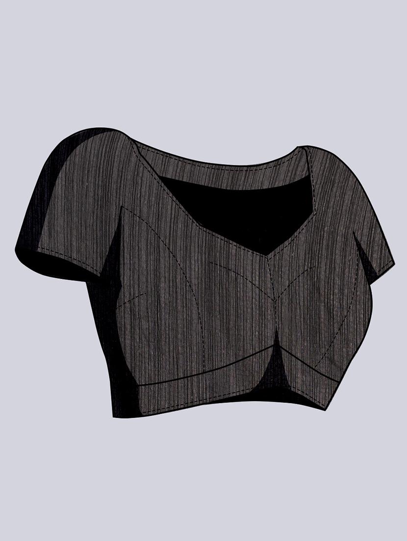 black solid with work saree - 20433956 - Standard Image - 3