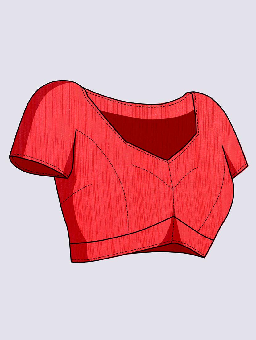 red solid with work saree - 20433959 - Standard Image - 3