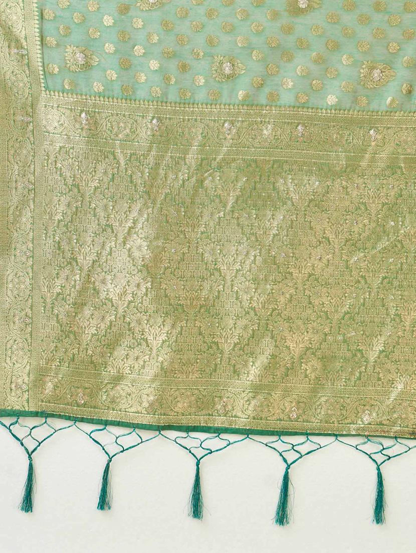 women green banarasi saree - 20433989 - Standard Image - 5