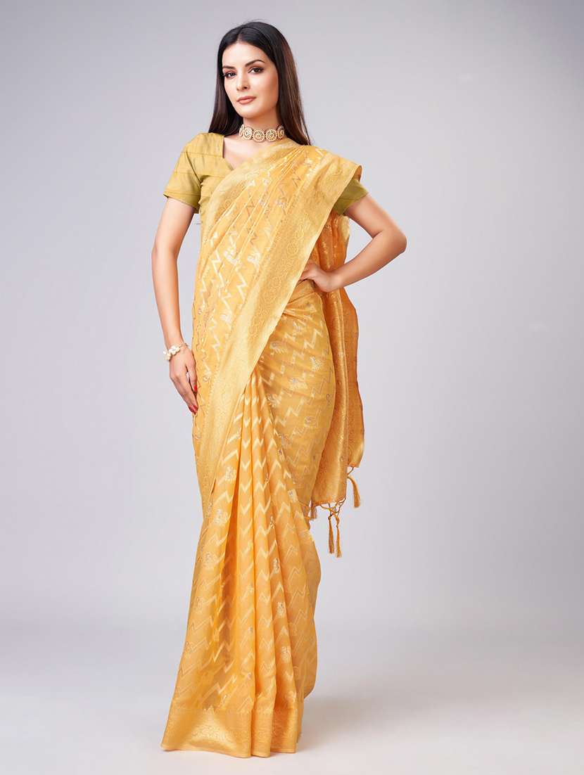 women yellow banarasi saree - 20433998 - Zoom Image - 0
