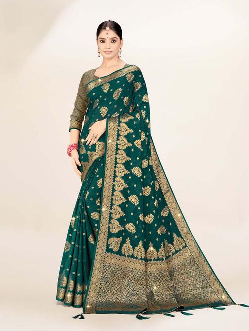 women green banarasi saree - 20433999 - Standard Image - 0