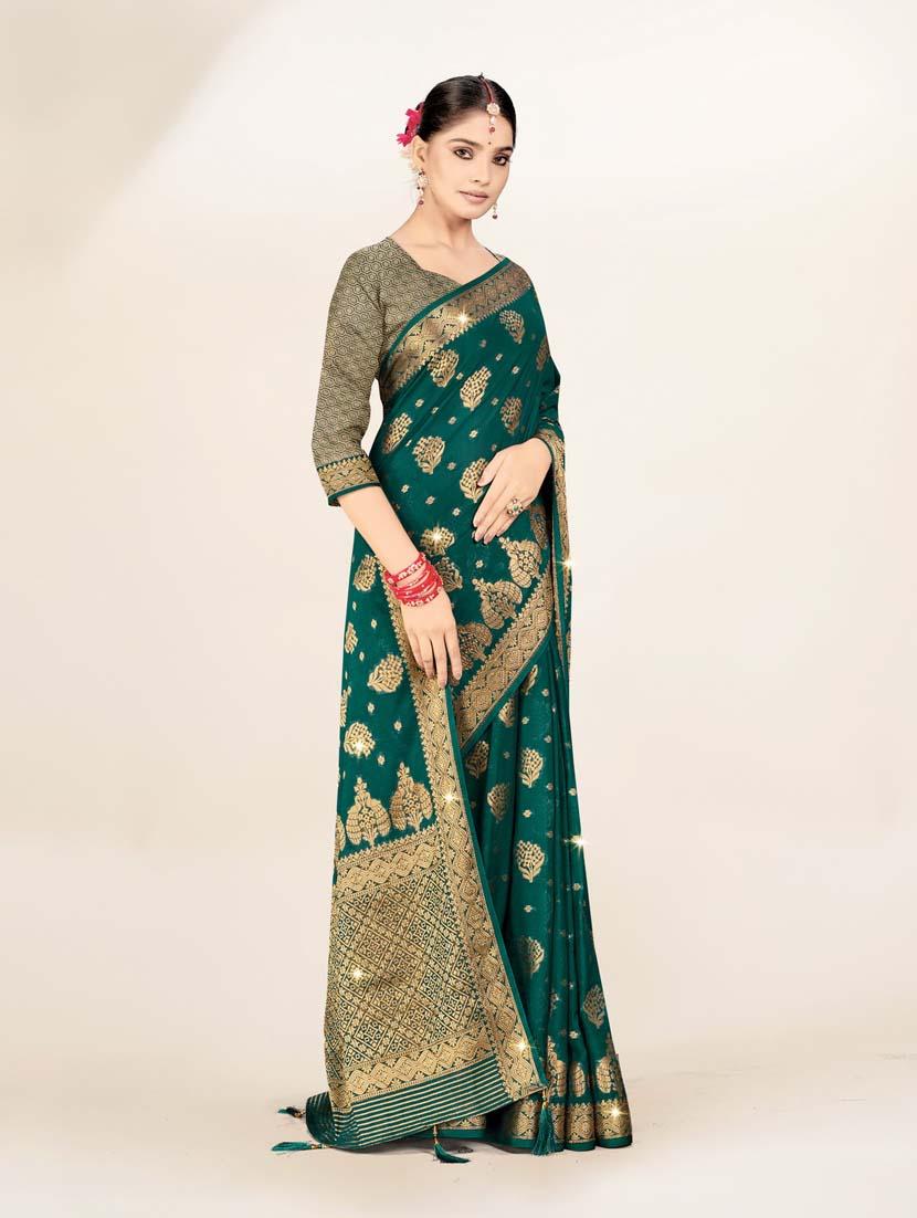 women green banarasi saree - 20433999 - Standard Image - 3