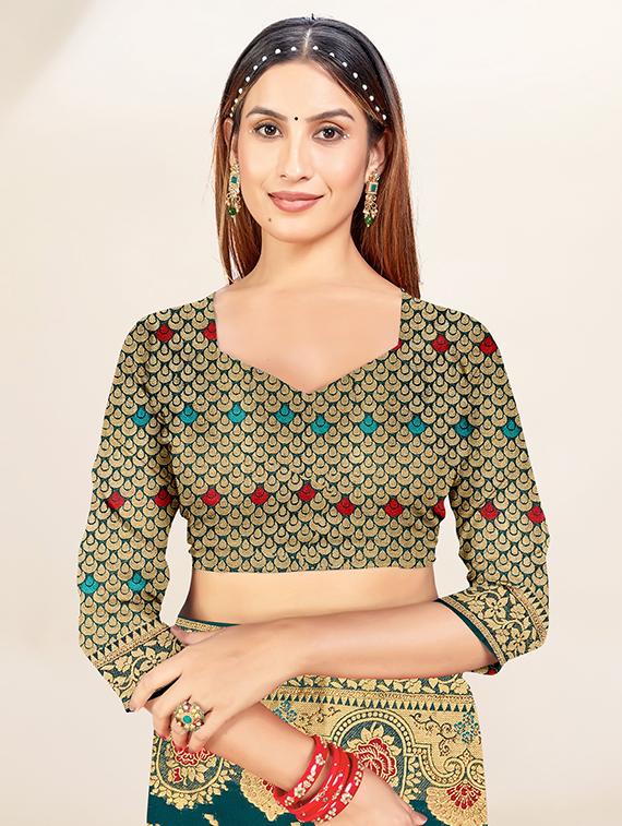women green banarasi saree - 20434003 - Standard Image - 3
