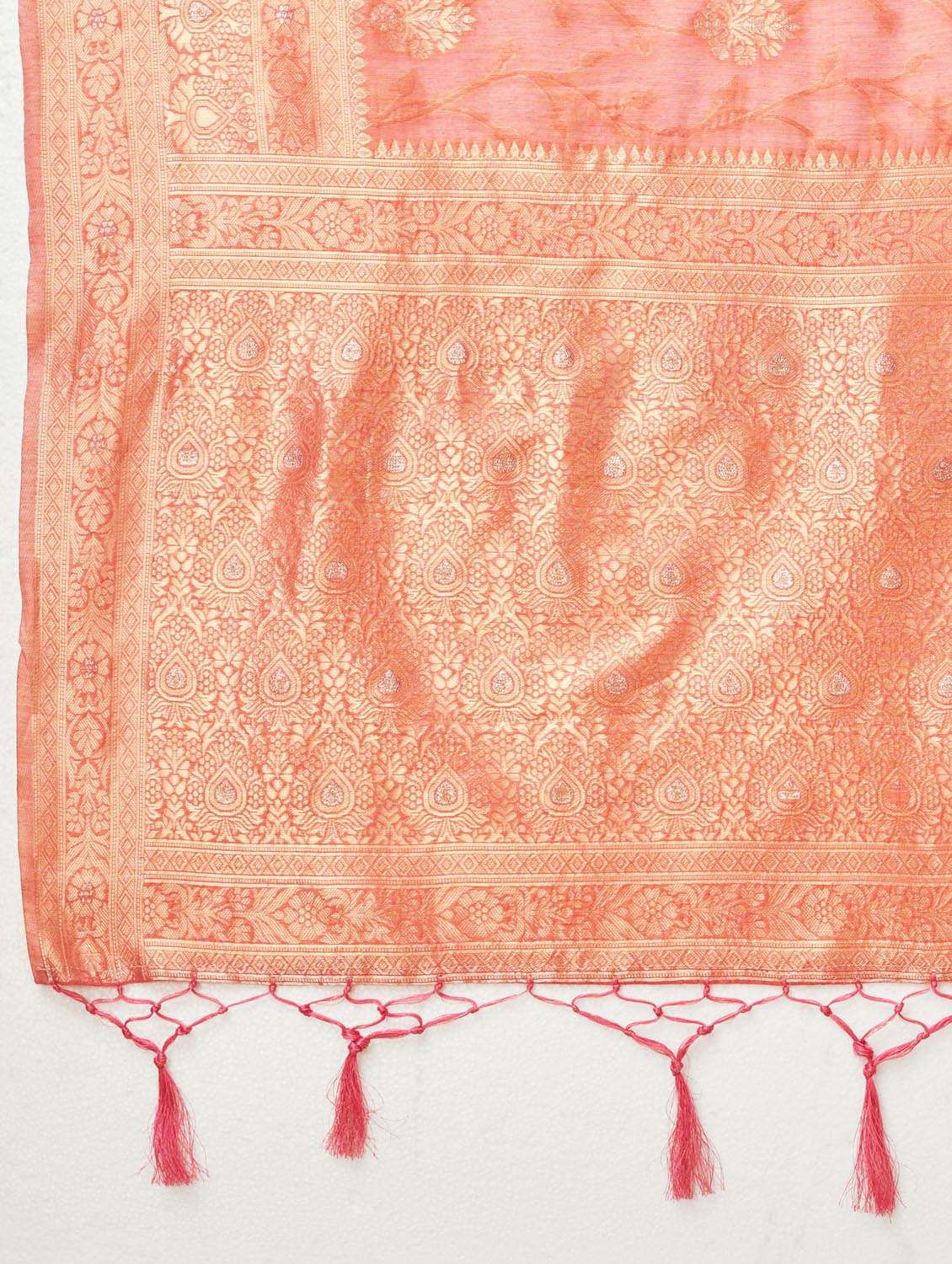 peach self design banarasi saree - 20434009 - Standard Image - 5
