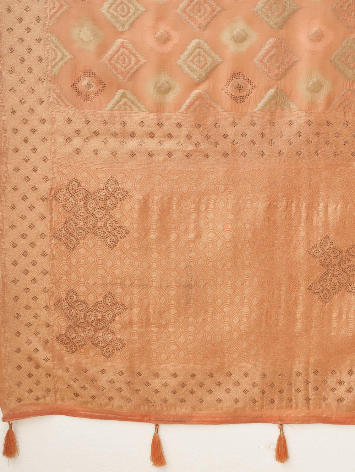 women peach banarasi saree - 20434031 - Standard Image - 5
