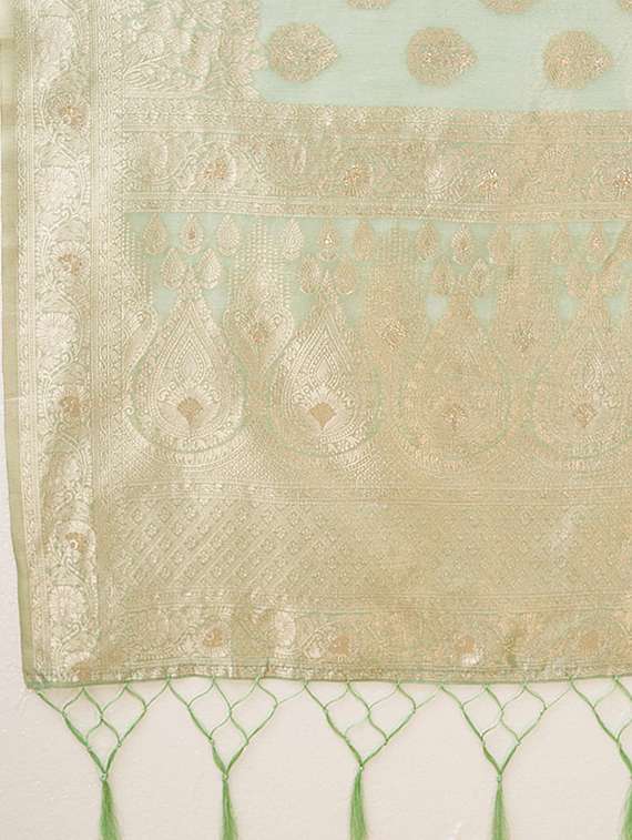 neo mint self design banarasi saree - 20434060 - Standard Image - 3